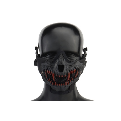 Upgraded Fangs Mesh Lower Face Mask (Color: Black)
