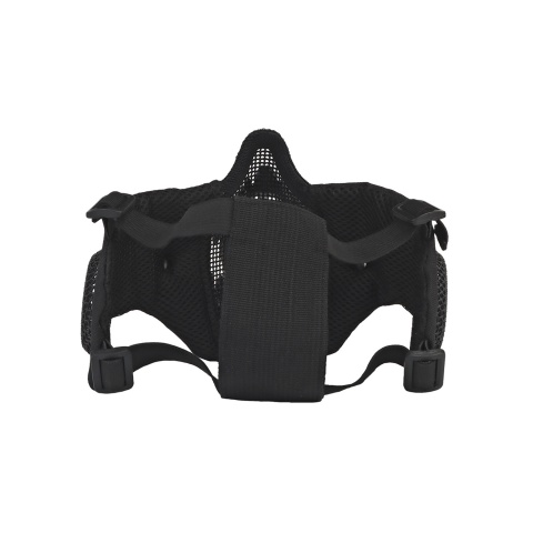Fangs Mesh Lower Face Mask with Ear Protection (Color: Black)