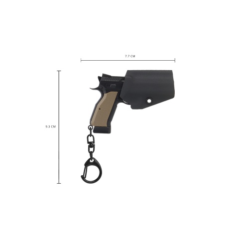 Tactical Detachable Mini Pistol Keychain with Holster (Color: Black)