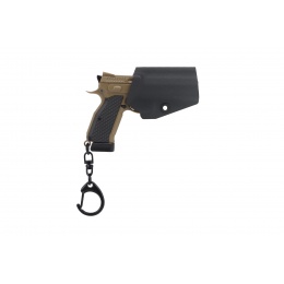 Tactical Detachable Mini Pistol Keychain with Holster (Color: Tan)