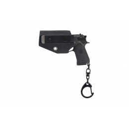 Tactical Detachable Mini M9 Pistol Keychain with Holster (Color: Black)