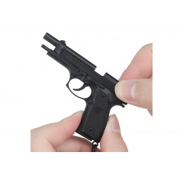 Tactical Detachable Mini M9 Pistol Keychain with Holster (Color: Black)