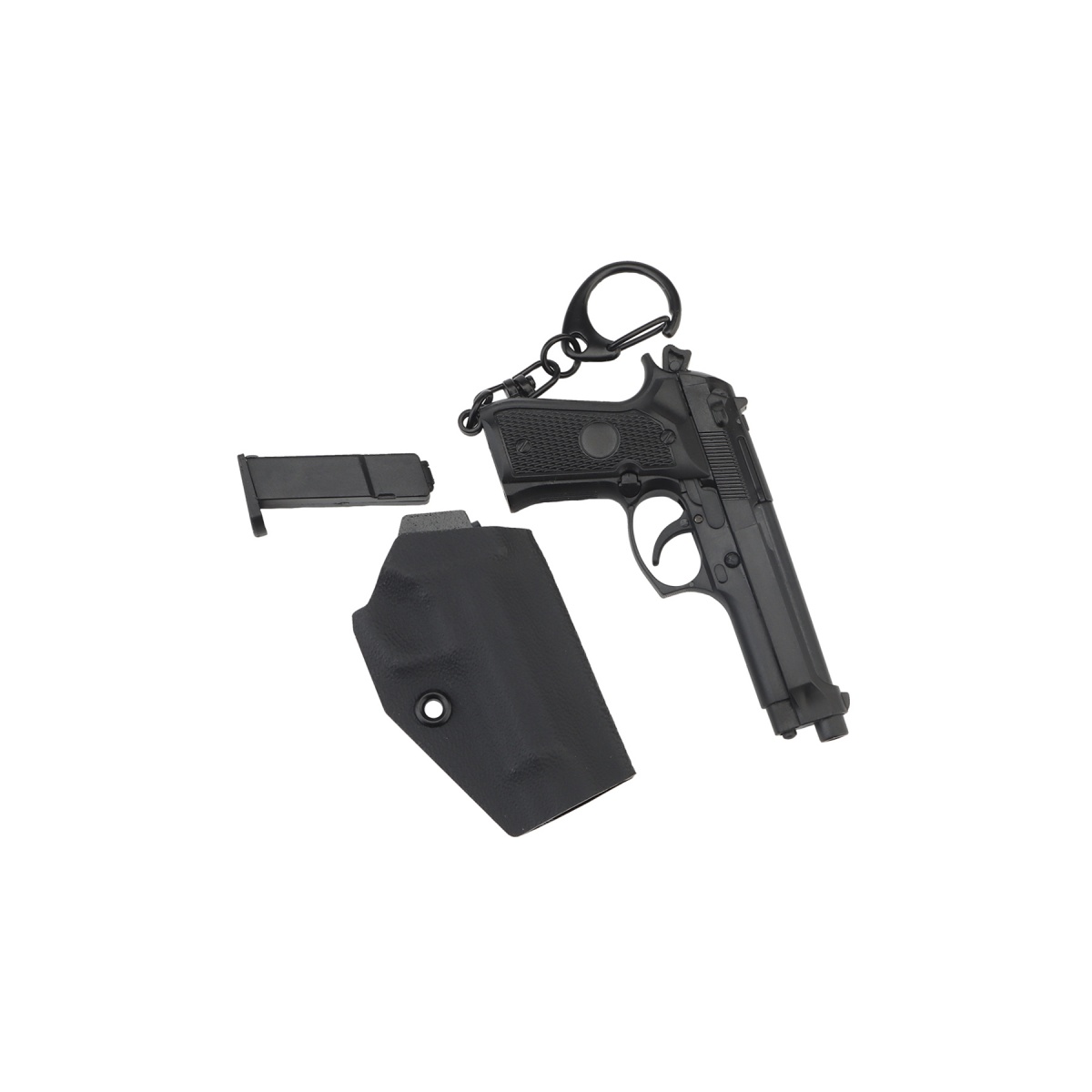 Tactical Detachable Mini M9 Pistol Keychain with Holster (Color Black