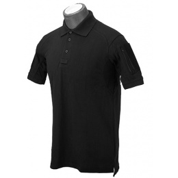 Lancer Tactical Polyester Fabric Polo Shirt - BLACK