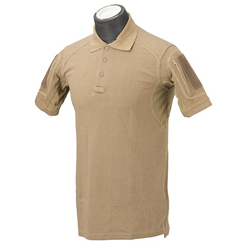Lancer Tactical Polyester Fabric Polo Shirt - TAN