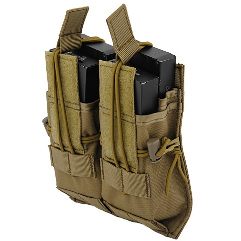 Lancer Tactical Airsoft Dual Magazine Pouch for M4/M16/AK Series AEGs - TAN