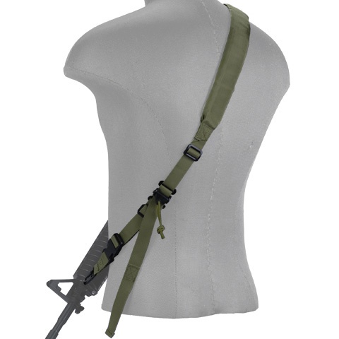 Lancer Tactical Airsoft Quick Detach 2-Point Padded Weapon Sling [Nylon] - OD GREEN