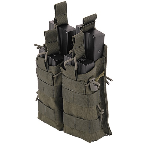 Lancer Tactical 600D Nylon Bungee Open Top M4 Magazine Pouch (Color: OD Green)