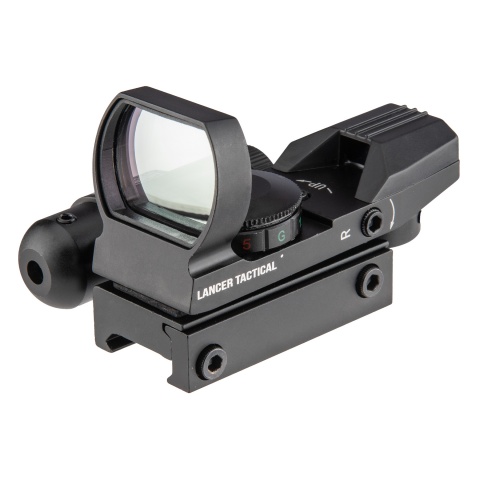 Lancer Tactical 4-Reticle Red/Green Dot Reflect Sight with Laser (Color: Black)
