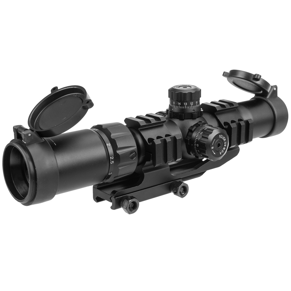 Lancer Tactical Airsoft 1.54x30 Illuminated MIL Dot Rifle Scope