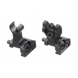 Lancer Tactical Full Metal Flip-Up Front and Rear Iron Sights (Color: Black)