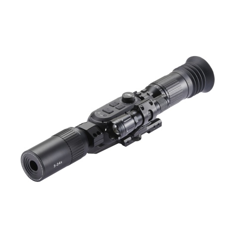 Digital Night Vision 4K HD 3-34x Rifle Scope WIFI Connection with Flashlight (Color: Black)