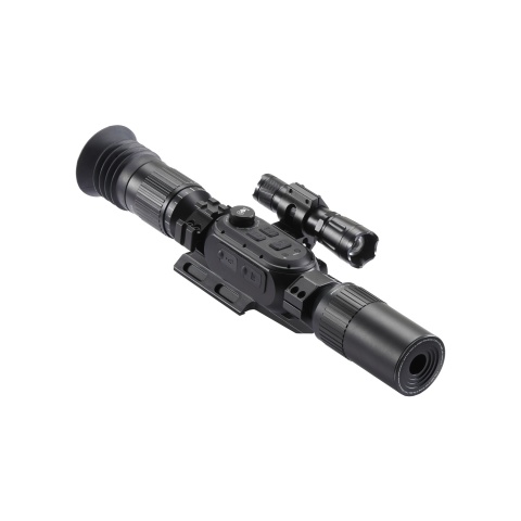 Digital Night Vision 4K HD 3-34x Rifle Scope WIFI Connection with Flashlight (Color: Black)