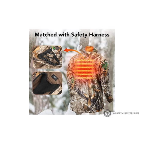 Lancer Tactical Medium Size Rechargeable Heated Jacket for Hunting (Color: Camo)