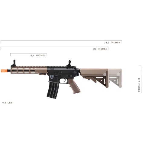 Classic Army M4 MK16 Skirmish ECS AEG Airsoft Rifle (Color: Black / Tan)