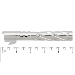 Lancer Tactical Stainless Steel Fluted Threaded 5.1 Outer Barrel (Color: Silver)