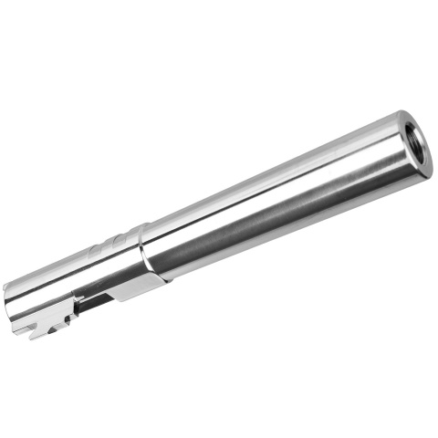 Lancer Tactical Stainless Steel Threaded Outer Barrel for 5.1 Hi-Capa Pistols (Silver)