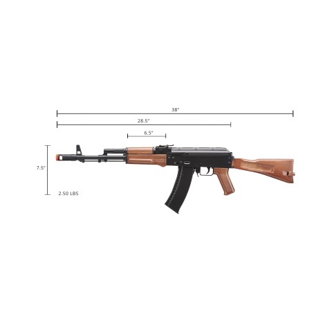Wellfire Airsoft D74 Plastic AK-74 AEG - BLACK & WOOD