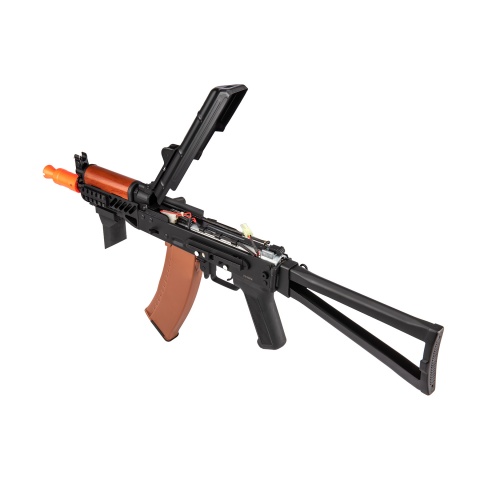 Double Bell AK74U Tactical AEG Airsoft Rifle - BLACK / WOOD