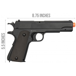 Double Bell M1911 WWII Airsoft Spring Pistol [Metal Body] - BLACK