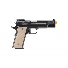 Double Bell Full Metal 1911 Gas Blowback Airsoft Pistol w/ Tan Grip (Color: Black)