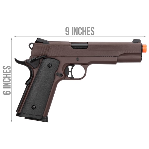 Double Bell M1911 Gas Blowback Airsoft Pistol - CRIMSON BROWN