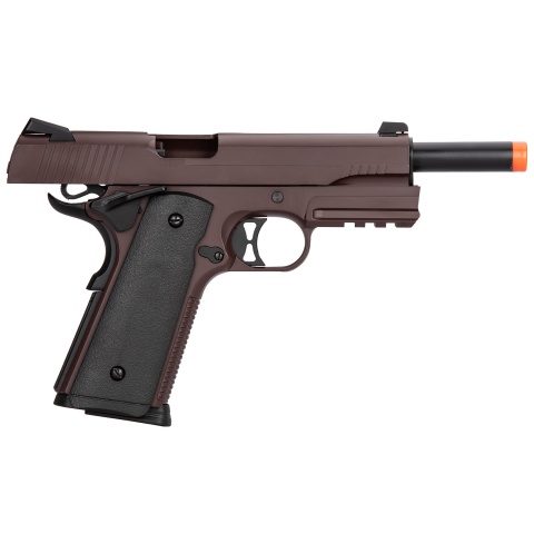 Double Bell M1911 Gas Blowback Airsoft Pistol - CRIMSON BROWN
