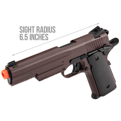 Double Bell M1911 Gas Blowback Airsoft Pistol - CRIMSON BROWN