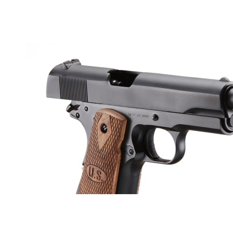 Double Bell M1911 Green Gas Blowback Airsoft Pistol w/ Wood Grip (Color: Black)