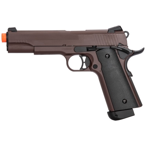 Double Bell M1911 CO2 Blowback Airsoft Pistol - CRIMSON BROWN