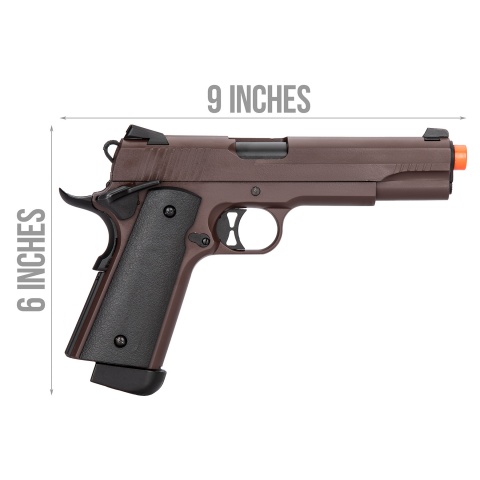 Double Bell M1911 CO2 Blowback Airsoft Pistol - CRIMSON BROWN