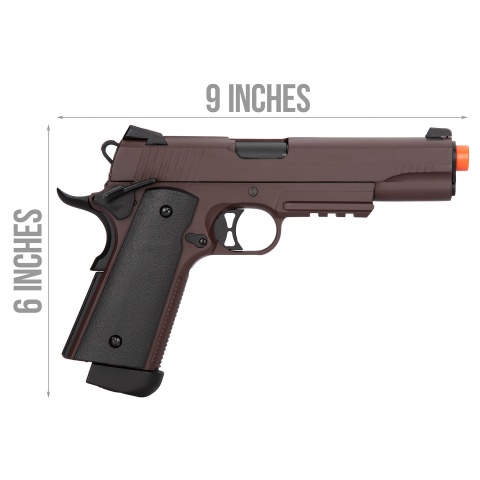 Double Bell M1911 CO2 Blowback Airsoft Pistol - CRIMSON BROWN