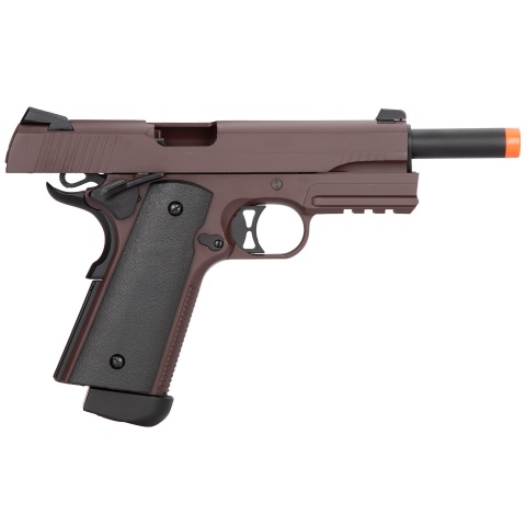 Double Bell M1911 CO2 Blowback Airsoft Pistol - CRIMSON BROWN