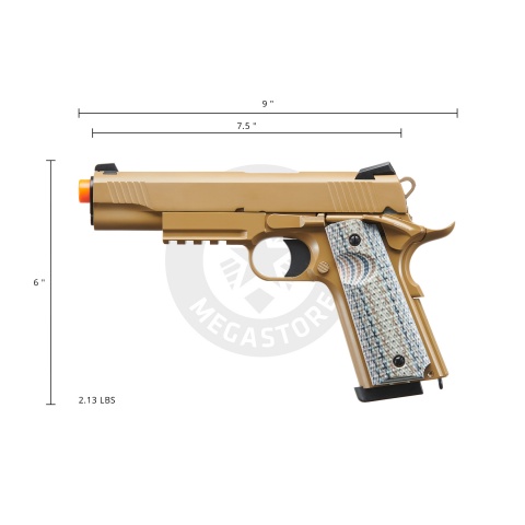Double Bell M1911 CQB Tactical Gas Blowback GBB Airsoft Pistol - TAN