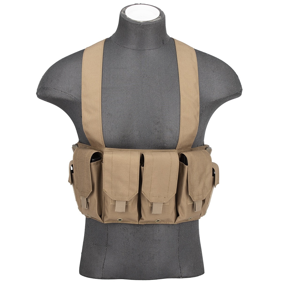 AMA Rugged Tactical Chest Rig w/ 6X Magazine Pouches [1000D] - TAN ...