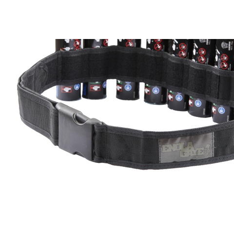 Enola Gaye Hang Ten Bandolier Belt for Airsoft Smoke Grenades (Color: Black)