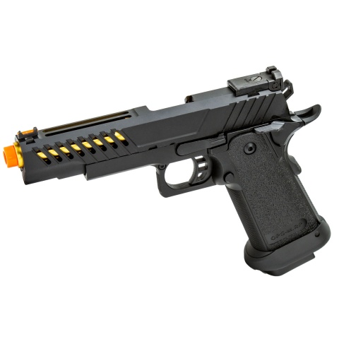 Golden Eagle 3338 OTS .45 Hi-Capa Gas Blowback Pistol w/ Vented Slide (Color: Black / Gold Barrel)