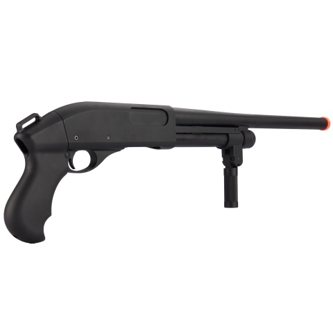 Golden Eagle M870 3/6-Shot Pump Action Gas Airsoft Shotgun w/ Forend Grip - BLACK