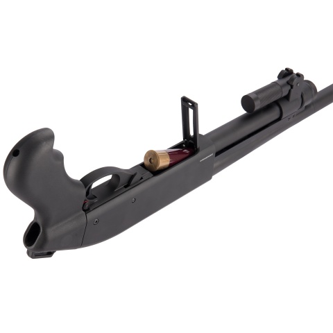Golden Eagle M870 3/6-Shot Pump Action Gas Airsoft Shotgun w/ Forend Grip - BLACK
