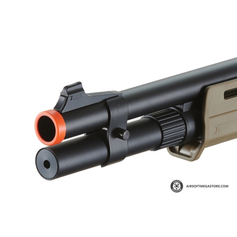 Golden Eagle Airsoft M870 MP M-LOK Style 3/6-Shot Pump Action Gas Shotgun - Black with Shell Holder