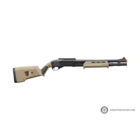 Golden Eagle Airsoft M870 MP M-LOK Style 3/6-Shot Pump Action Gas Shotgun - Tan with Shell Holder