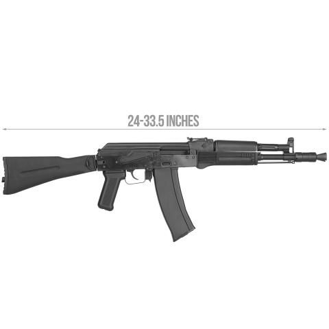 GHK AK74 GK105 Steel Receiver Polymer Gas Blowback Airsoft Rifle - BLACK
