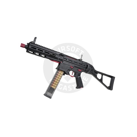 G&G Striker PCC45 SMG AEG Airsoft Rifle (Color: Black & Red)