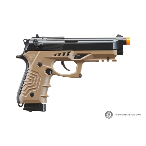 HFC Metal M92 Full-Automatic Co2 Gas Blowback Airsoft Pistol (Color: Black & Dark Earth)