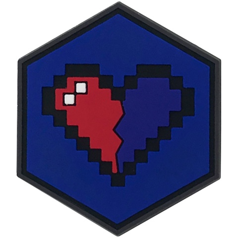 Hexagon PVC Patch 4 Bit Heart
