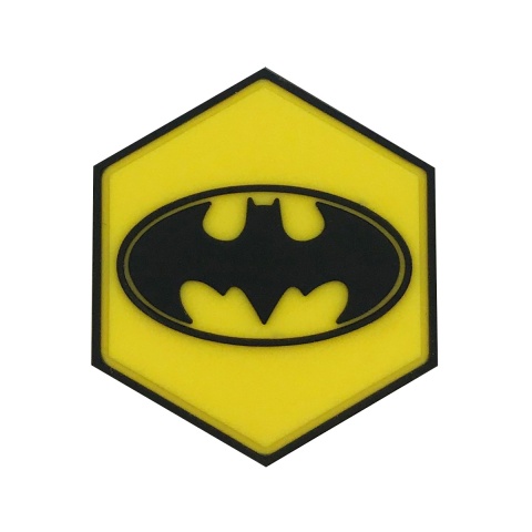 Hexagon PVC Patch Yellow Batman Logo