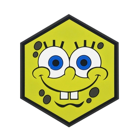 Hexagon PVC Patch Smiling Spongebob