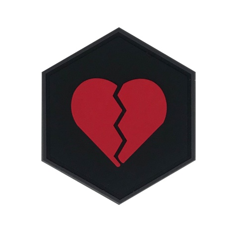 Hex PVC Patch Broken Heart