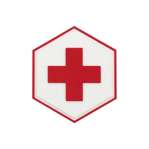 Hexagon PVC Patch Red Cross