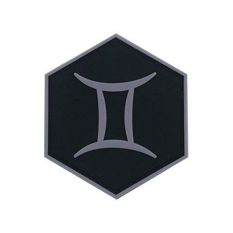 Hexagon PVC Patch Zodiac Sign Gemini Symbol